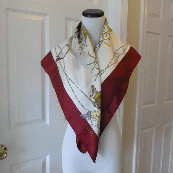 Gucci Accessories - Gucci 100% Silk Birds Hunting Motif Scarf
